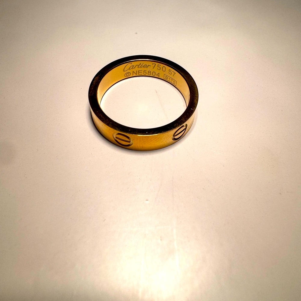 LOVE ring screw motif gold stamped / engraved size 8